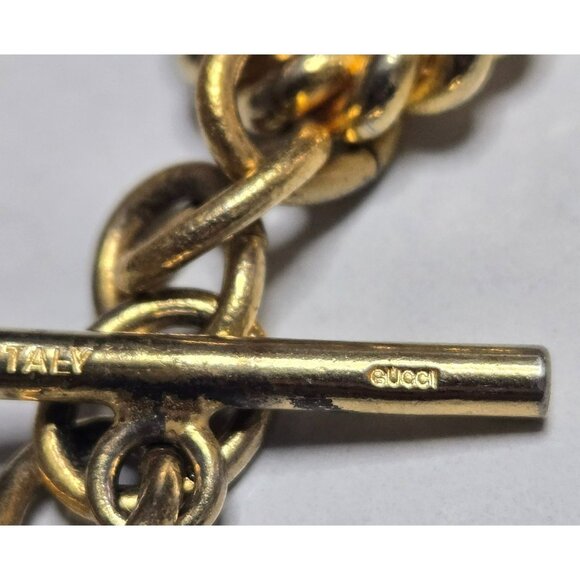 Vintage 1970\'s Gucci Chain Link Belt Bronze Enamel Goldtone Rare main image 7